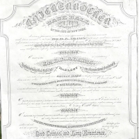A facsimilie of the "Nestor of Ball Players" document presented to Daniel Lucius "Doc" Adams by the Knickerbocker Base Ball Club, the original of which was lost after it was donated to Yale University i the 1950s.