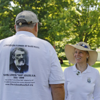 2021 Doc Adams Old Time Base Ball Festival with Nancy Adams Downey (Doc's great-grand-daughter).