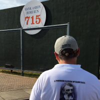 Seeing where Hank Aaron's 715th homerun left Fulton County Stadium.
