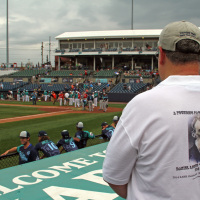 Watching the 2015 Atlantic League All-star game at Harbor Yard in Bridgeport, CT.