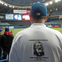 Watching the Mets take on the Blue Jays at Olympic Stadium in Montreal.